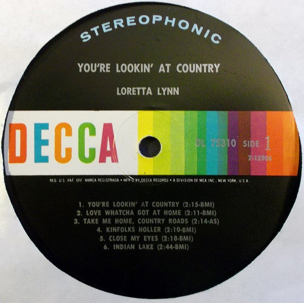 Loretta Lynn Groovy Coaster - You're Lookin' At Country (Side 1)