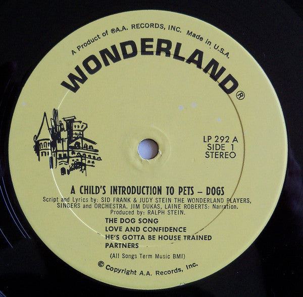 The Wonderland Players, Singers And Orchestra Groovy lp Coaster - A Child's Introduction To Pets Cats And Dogs