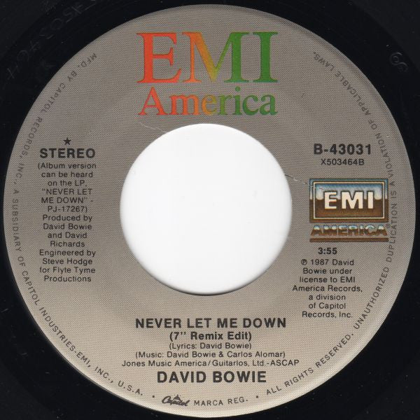 David Bowie Groovy Coaster - Never Let Me Down