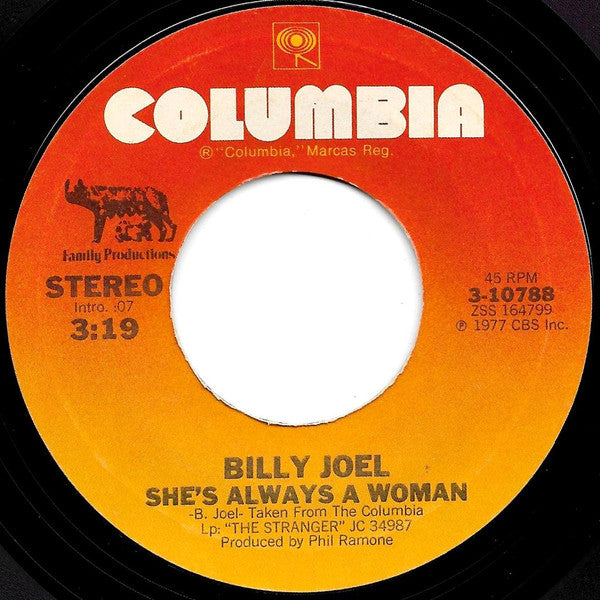 Billy Joel Groovy 45 Coaster - She's Always A Woman