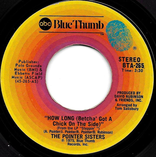 Pointer Sisters Groovy Coaster - How Long (Betcha' Got A Chick On The Side)