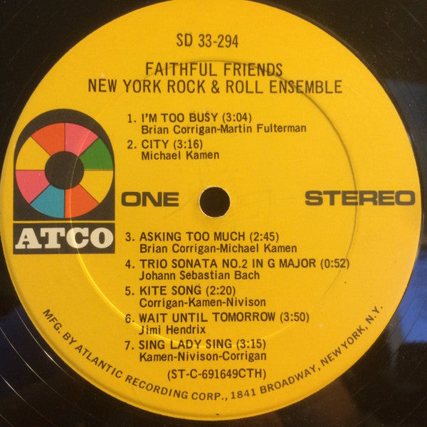 The New York Rock Ensemble Groovy Coaster - Faithful Friends (Side 1)