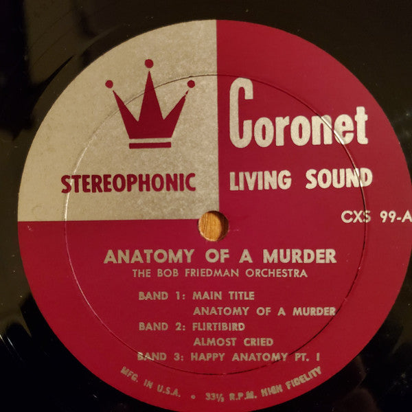 The Bob Friedman Orchestra Groovy lp Coaster - Anatomy Of A Murder: Music From The Duke Ellington Score