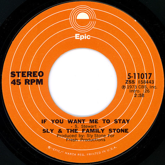 Sly & The Family Stone Groovy 45 Coaster - If You Want Me To Stay