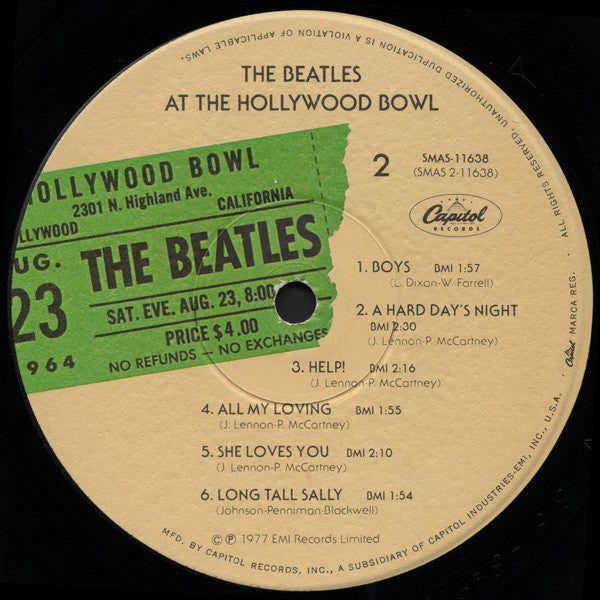The Beatles Groovy Coaster - The Beatles At The Hollywood Bowl (Side 2)