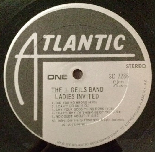 The J. Geils Band Groovy Coaster - Ladies Invited (Side 1)