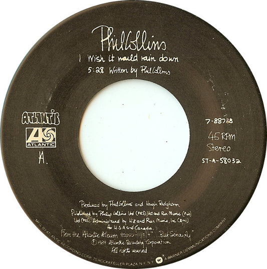 Phil Collins Groovy 45 Coaster - I Wish It Would Rain Down