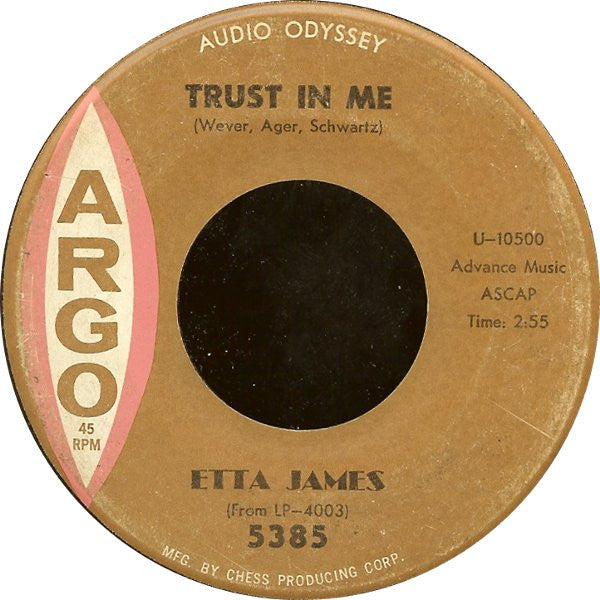 Etta James Groovy 45 Coaster - Trust In Me