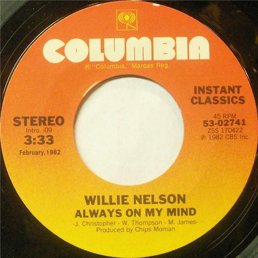 Willie Nelson Groovy 45 Coaster - Always On My Mind