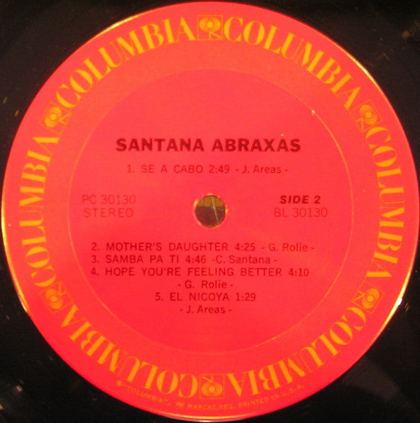 Santana Groovy lp Coaster - Abraxas (Side 2)