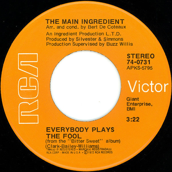 The Main Ingredient Groovy 45 Coaster - Everybody Plays The Fool