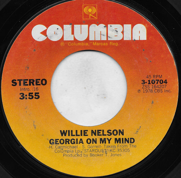 Willie Nelson Groovy 45 Coaster - Georgia On My Mind