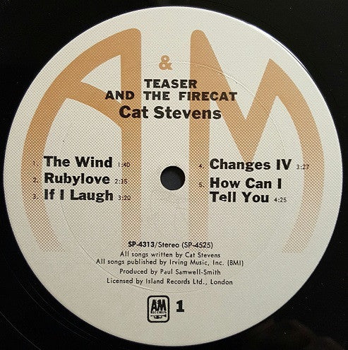 Cat Stevens Groovy Coaster - Teaser And The Firecat (Side 1)