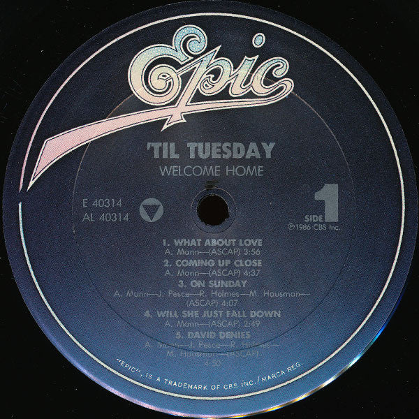 'Til Tuesday Groovy Coaster - Welcome Home (Side 1)