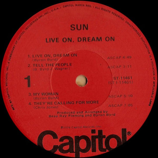 Sun (7) Groovy Coaster - Live On, Dream On