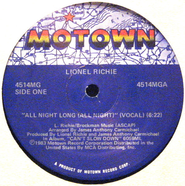 Lionel Richie Groovy 12"  Coaster - All Night Long (All Night)