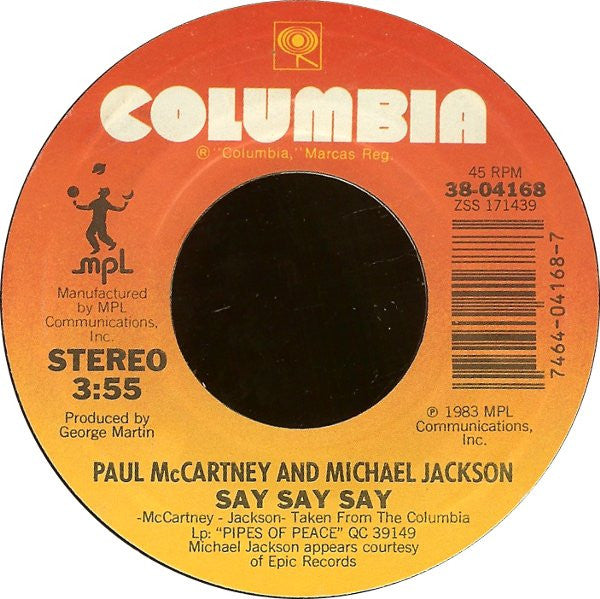 Paul McCartney & Michael Jackson Groovy Coaster - Say Say Say