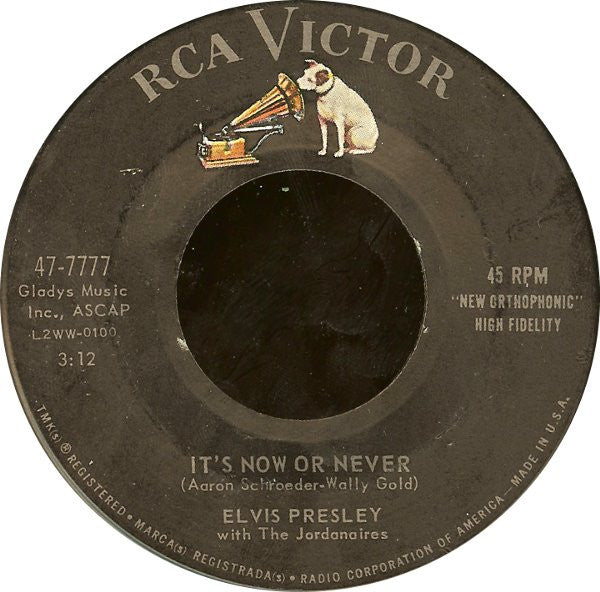 Elvis Presley Groovy 45 Coaster - It's Now Or Never / A Mess Of Blues