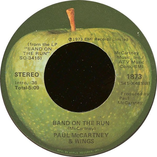 Wings  Groovy 45 Coaster - Band On The Run (Side 1)