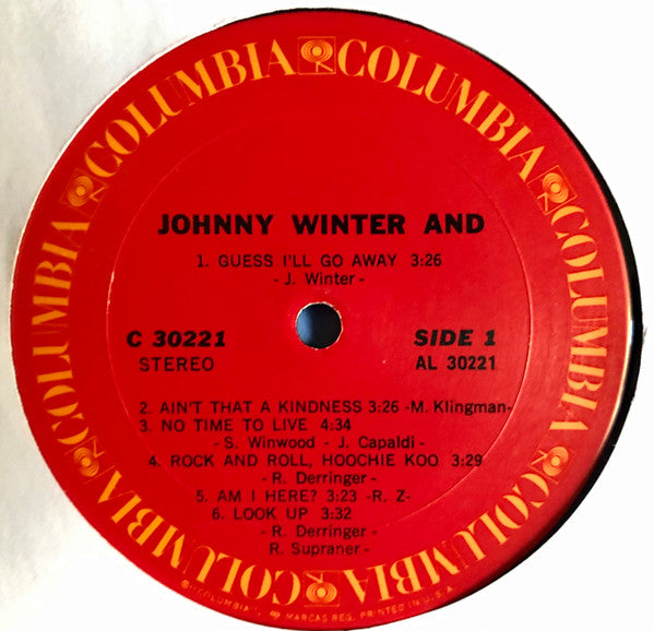 Johnny Winter And Groovy Coaster - Johnny Winter And (Side 1)