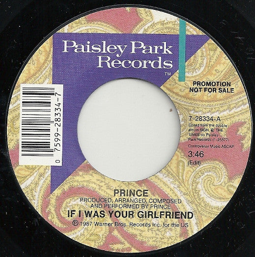 Prince Groovy 45 Coaster - If I Was Your Girlfriend