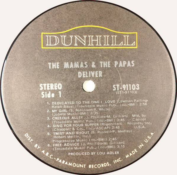 The Mamas & The Papas Groovy Coaster - Deliver (Side 1)