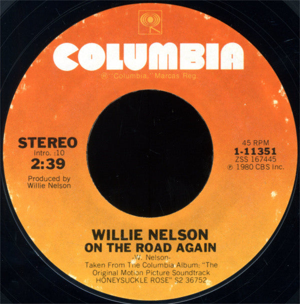 Willie Nelson Groovy 45 Coaster - On The Road Again