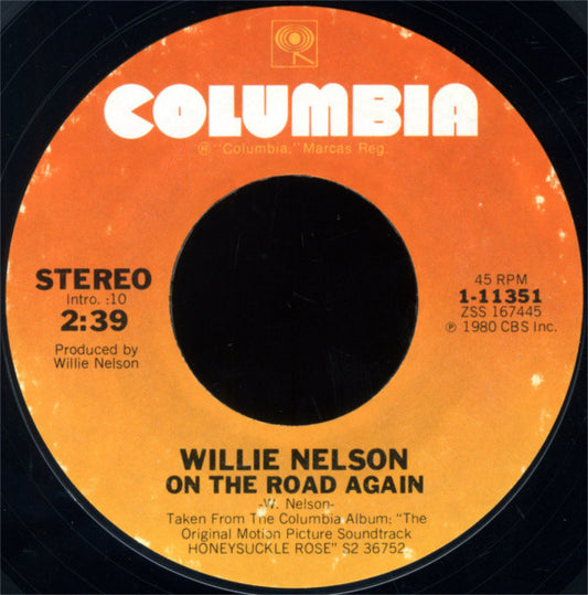 Willie Nelson Groovy 45 Coaster - On The Road Again