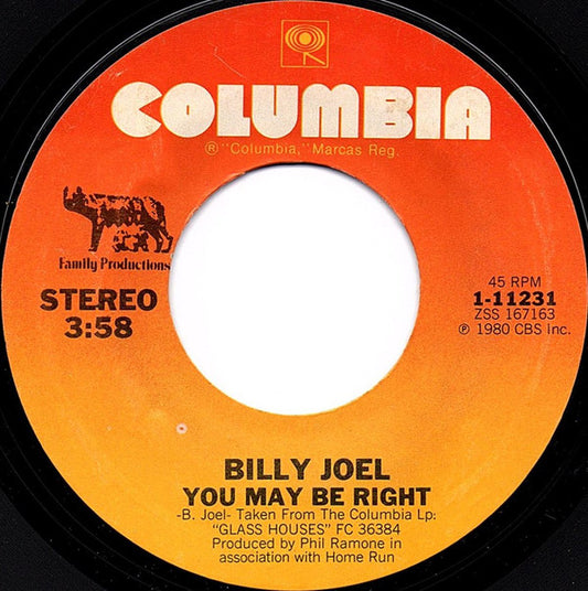 Billy Joel Groovy 45 Coaster - You May Be Right