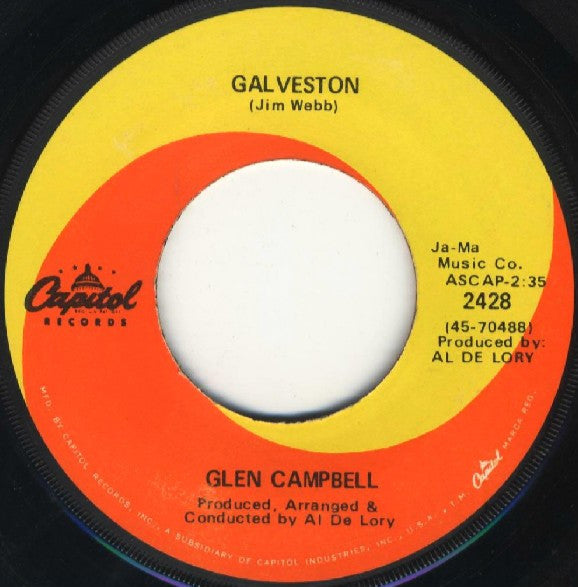 Glen Campbell Groovy 45 Coaster - Galveston