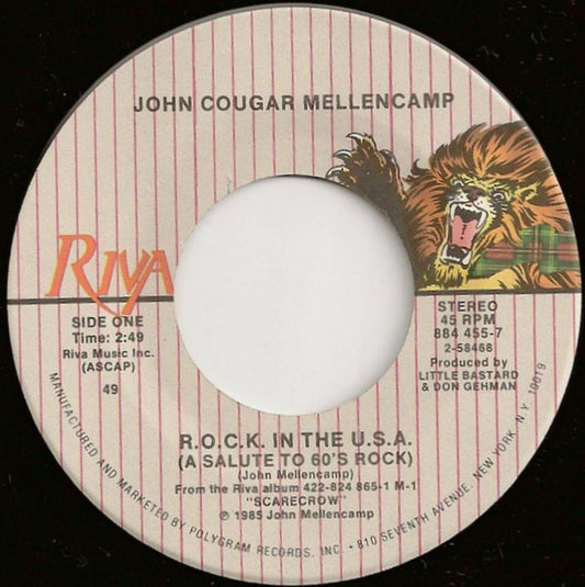 John Cougar Mellencamp Groovy 45 Coaster - R.O.C.K. In The U.S.A. (A Salute To 60's Rock)