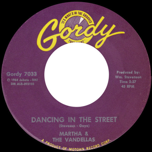 Martha Reeves & The Vandellas Groovy 45 Coaster - Dancing In The Street / There He Is (At My Door)