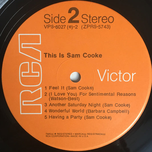 Sam Cooke Groovy lp Coaster - This Is Sam Cooke