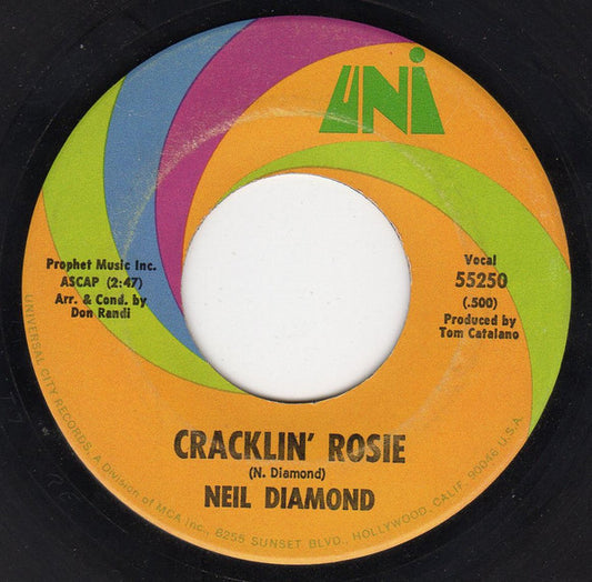 Neil Diamond Groovy 45 Coaster - Cracklin' Rosie