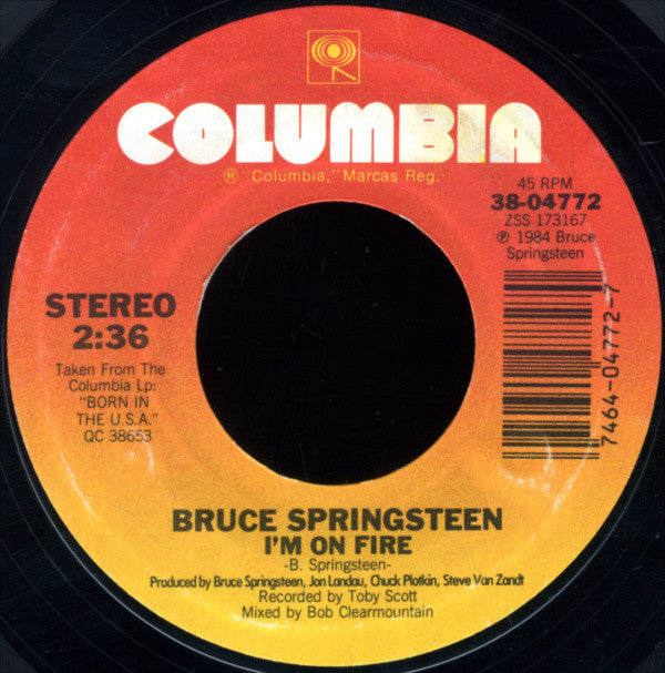 Bruce Springsteen Groovy 45 Coaster - I'm On Fire