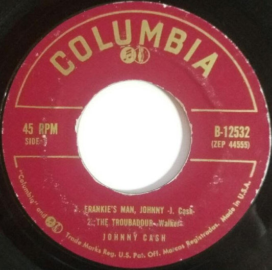 Johnny Cash Groovy 45 Coaster - Frankie's Man, Johnny, The Troubadour