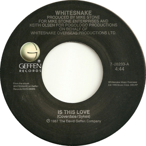 Whitesnake Groovy 45 Coaster - Is This Love