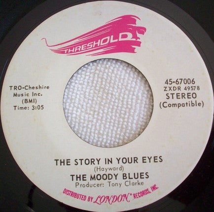The Moody Blues Groovy 45 Coaster - The Story In Your Eyes / Melancholy Man