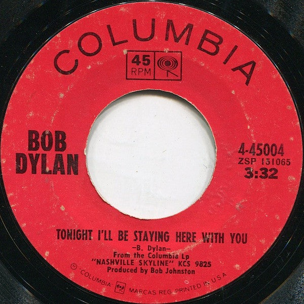 Bob Dylan Groovy 45 Coaster - Tonight I'll Be Staying Here With You / Country Pie