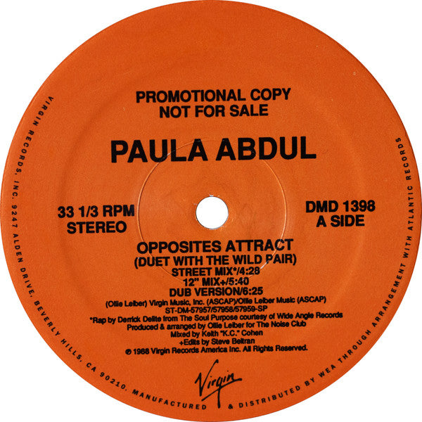 Paula Abdul Groovy Coaster - Opposites Attract (Side 1)