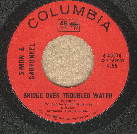 Simon & Garfunkel Groovy 45 Coaster - Bridge Over Troubled Water / Keep The Customer Satisfied