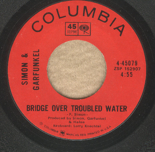 Simon & Garfunkel Groovy 45 Coaster - Bridge Over Troubled Water / Keep The Customer Satisfied