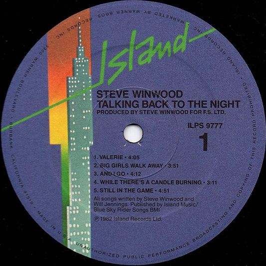 Steve Winwood Groovy Coaster - Talking Back To The Night