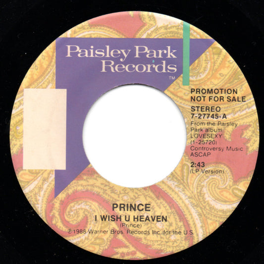 Prince Groovy 45 Coaster - I Wish U Heaven