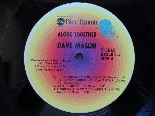 Dave Mason Groovy Coaster - Alone Together (Side 1)