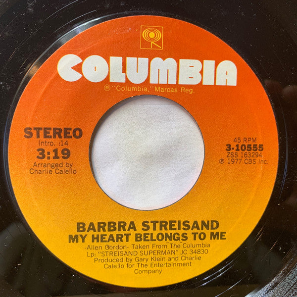 Barbra Streisand Groovy 45 Coaster - My Heart Belongs To Me