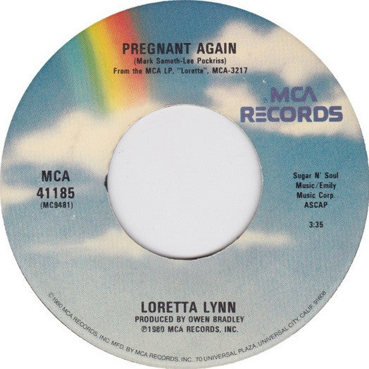 Loretta Lynn Groovy 45 Coaster - Pregnant Again