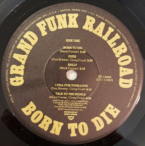 Grand Funk Railroad Groovy Coaster - Born To Die (Side 1)