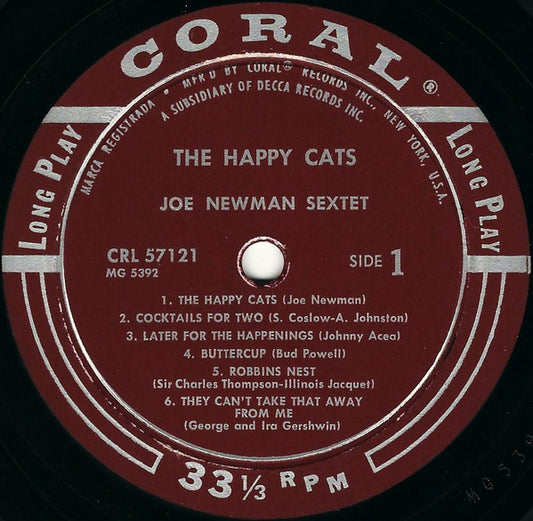 Joe Newman Sextet Groovy lp Coaster - The Happy Cats