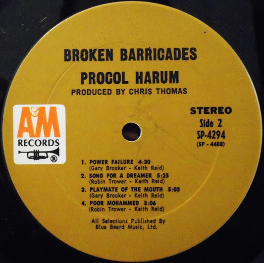 Procol Harum Groovy Coaster - Broken Barricades (Side 2)